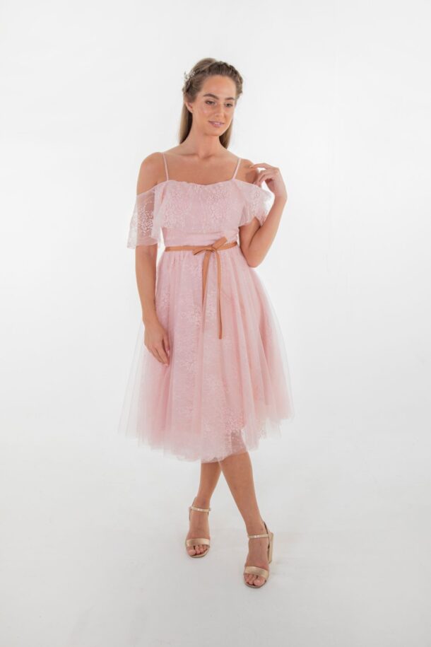 model in pink Hadley bridesmaids dress