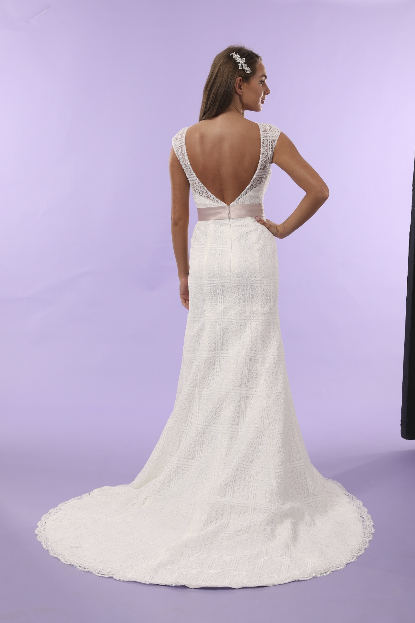 Harlow a modern lace sheath dress Wed4less Wedding Dress